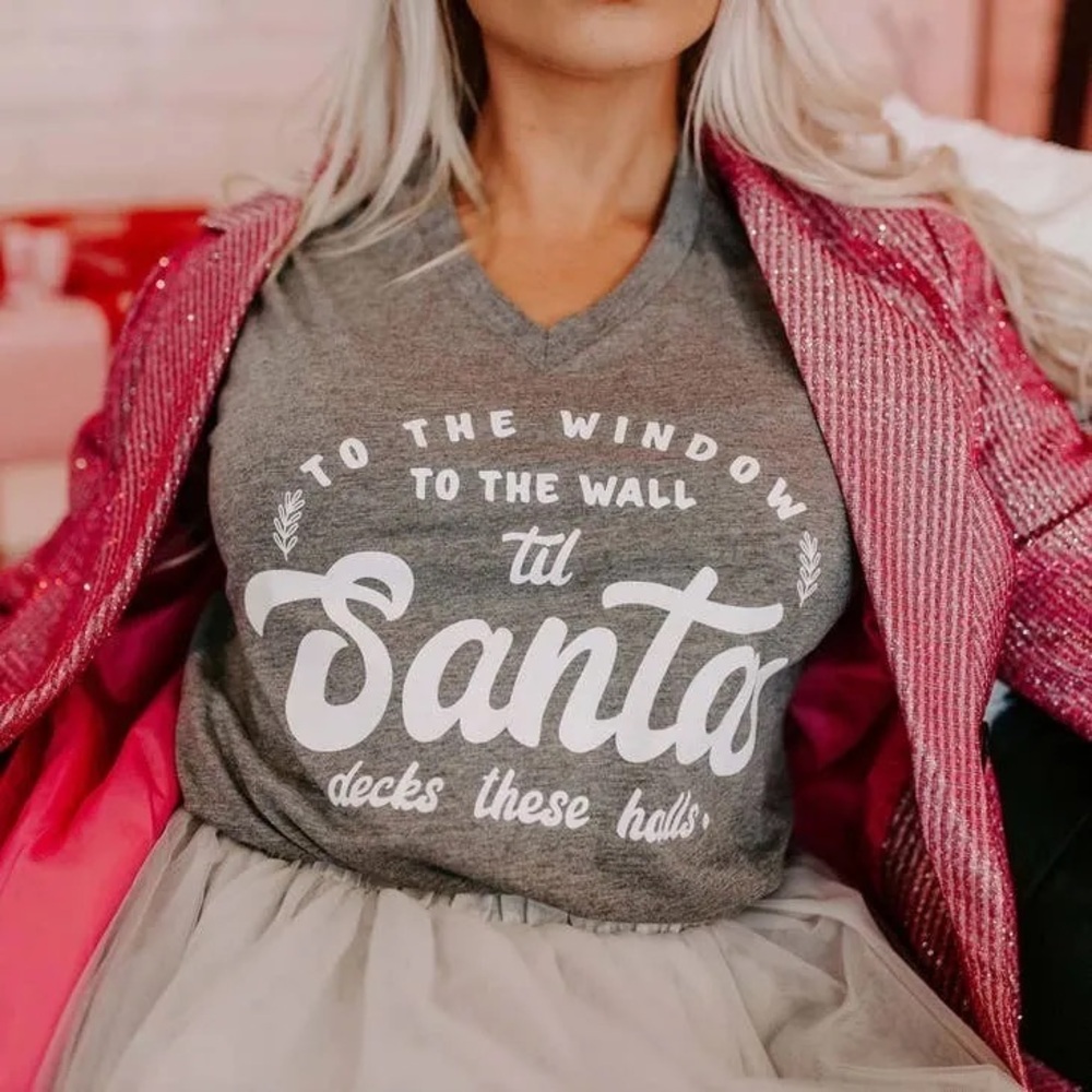 To the Window To the Wall Grey Christmas Shirt